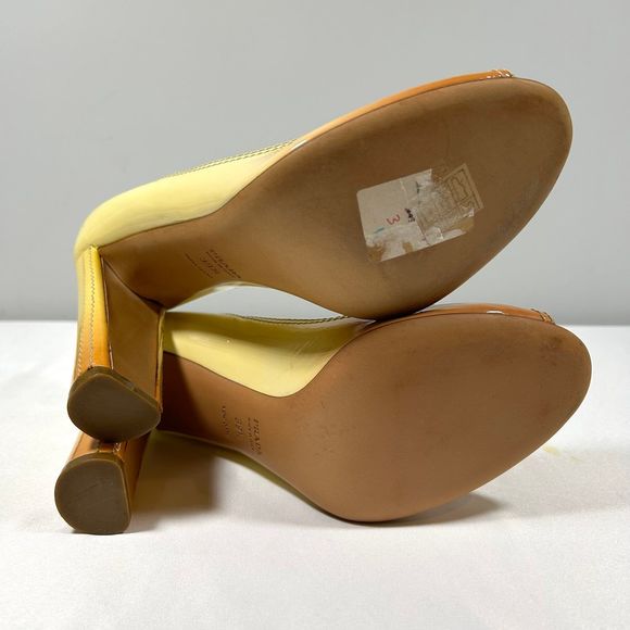 Prada Patent Leather Peep Toe Ombre Pump Heels Womens 39.5 - Picture 10 of 12